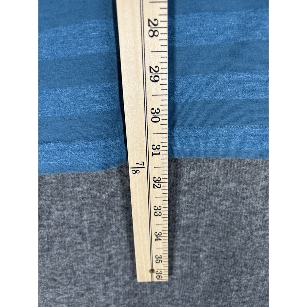 Under‎ Armour Loose Fit Heat Gear Polo Short Sleeve Size Large Blue Stripe - Picture 6 of 7